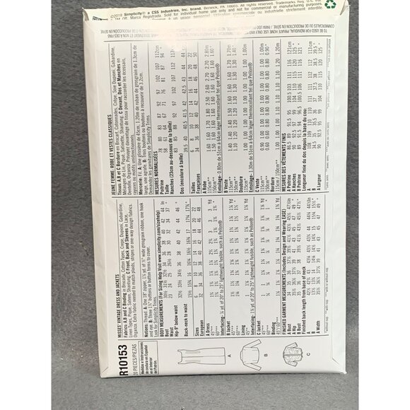 Simplicity Vintage 1950s Dress Pattern R10153R5 Sizes 14-22 - Picture 2 of 2